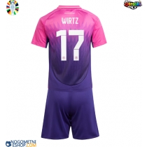 Otroški Nogometni dresi Nemčija Florian Wirtz #17 Gostujoči EP 2024 Kratek Rokav (+ Kratke hlače)